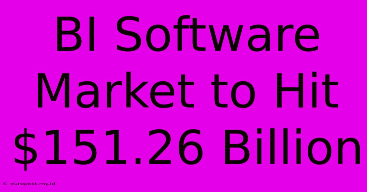 BI Software Market To Hit $151.26 Billion