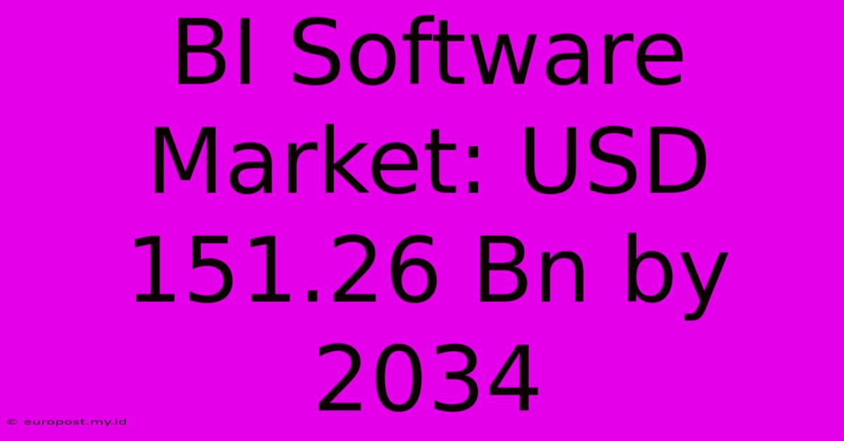 BI Software Market: USD 151.26 Bn By 2034