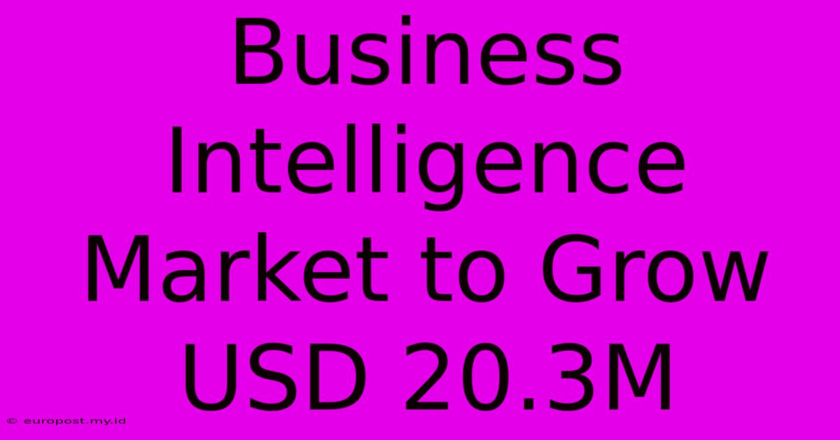 Business Intelligence Market To Grow USD 20.3M