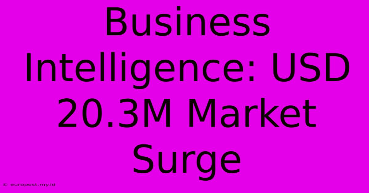 Business Intelligence: USD 20.3M Market Surge