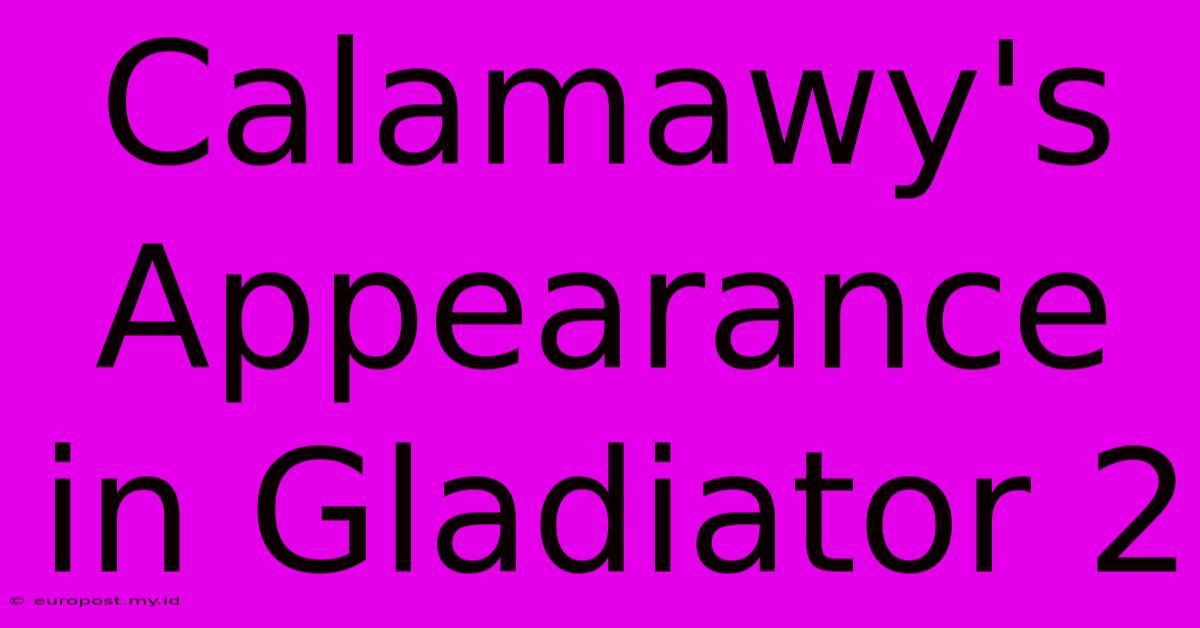 Calamawy's Appearance In Gladiator 2