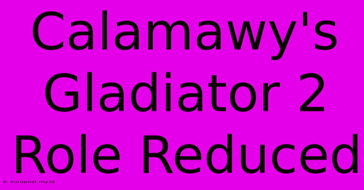 Calamawy's Gladiator 2 Role Reduced