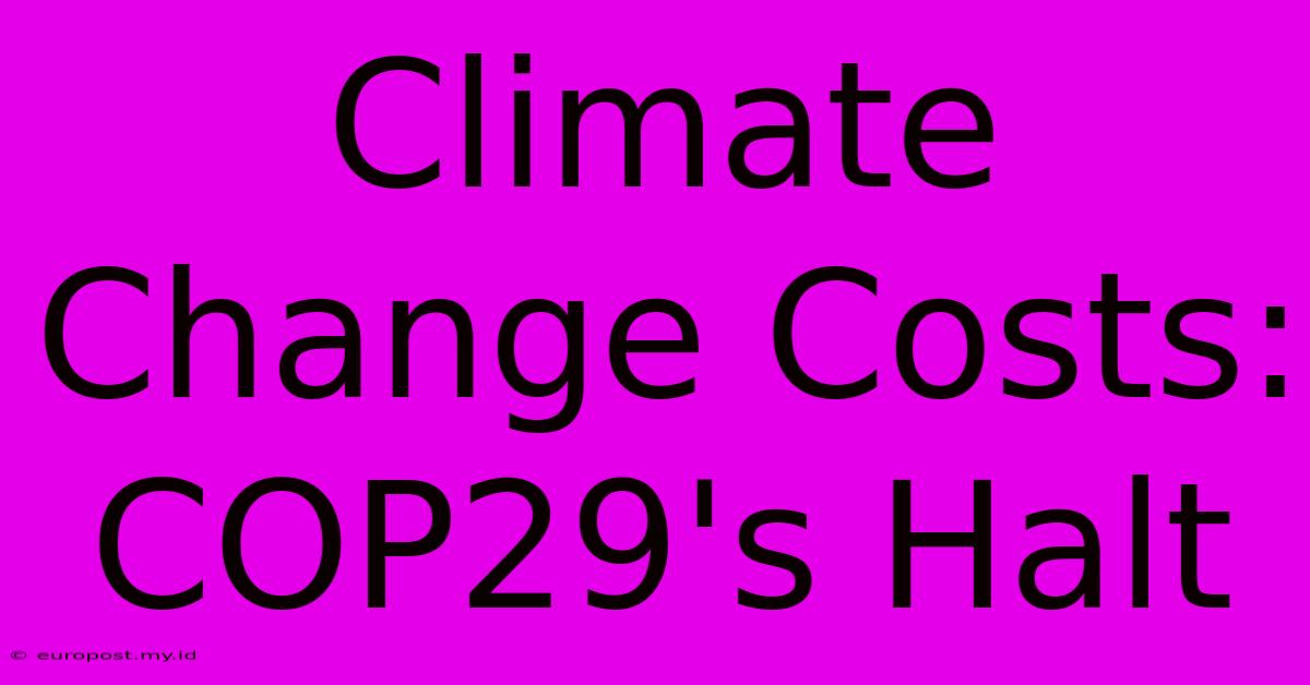 Climate Change Costs: COP29's Halt