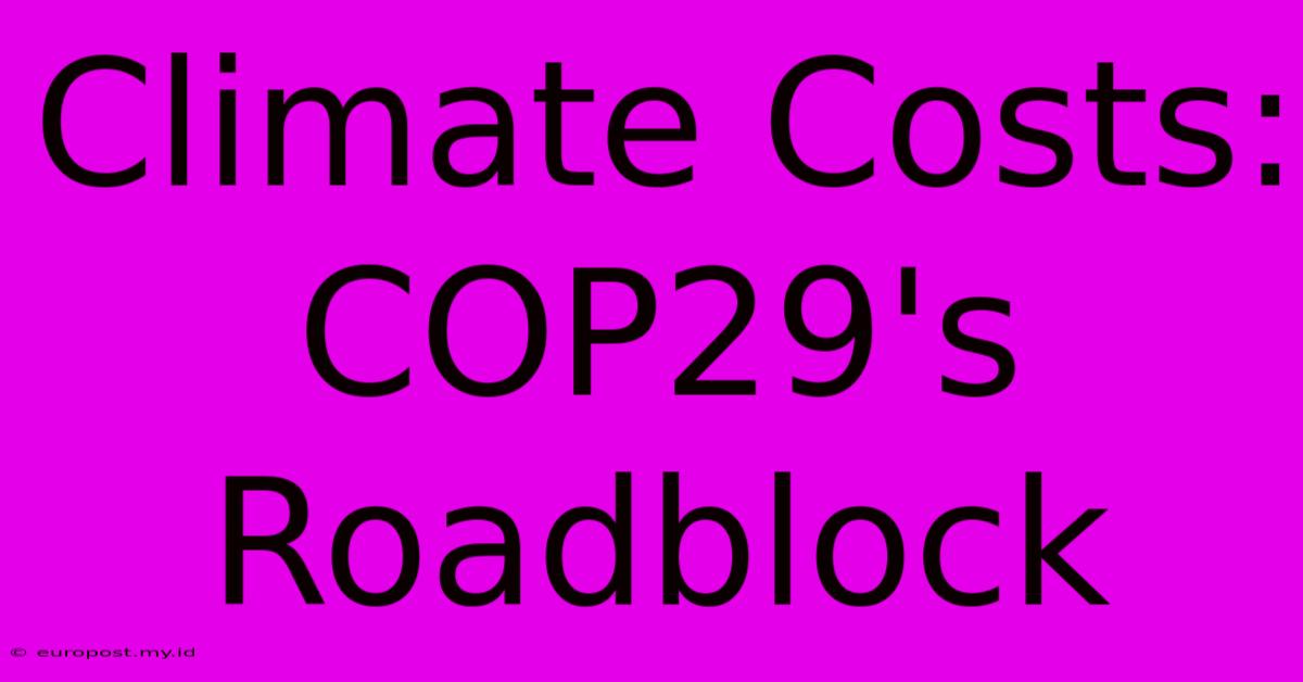 Climate Costs:  COP29's Roadblock