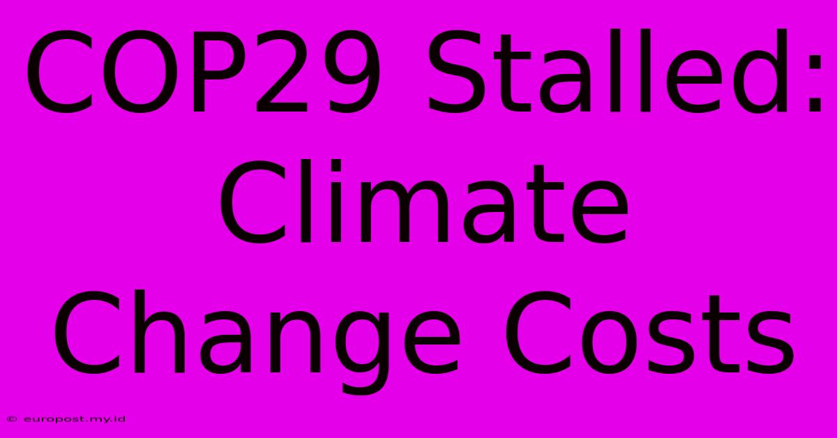 COP29 Stalled: Climate Change Costs