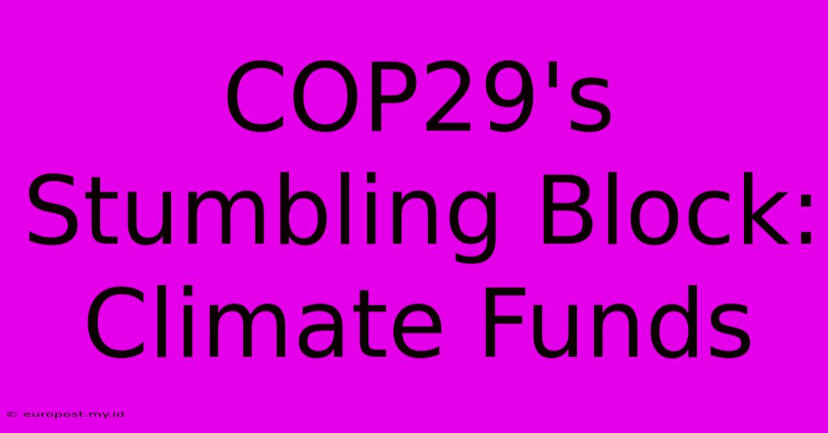 COP29's Stumbling Block: Climate Funds