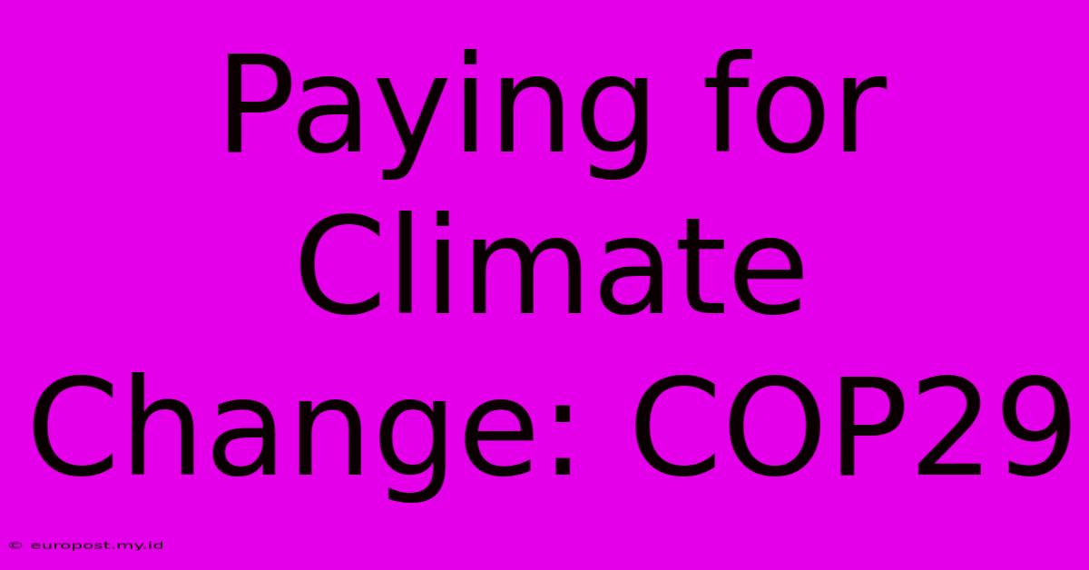 Paying For Climate Change: COP29