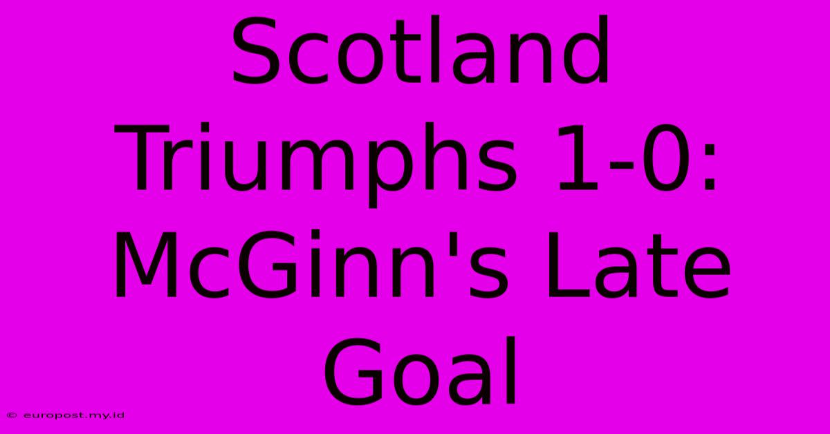 Scotland Triumphs 1-0: McGinn's Late Goal